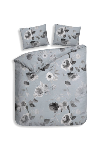 Heckettlane Dekbedovertrek Mira Mist Grey - 100% Katoen-Satijn