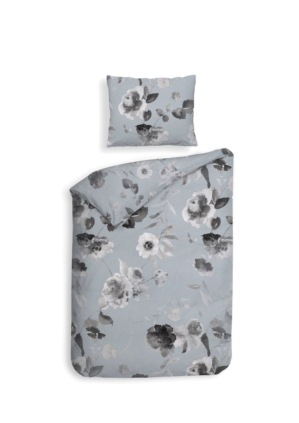 Heckettlane Dekbedovertrek Mira Mist Grey - 100% Katoen-Satijn