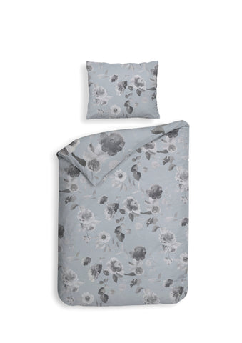 Heckettlane Dekbedovertrek Mira Mist Grey - 100% Katoen-Satijn