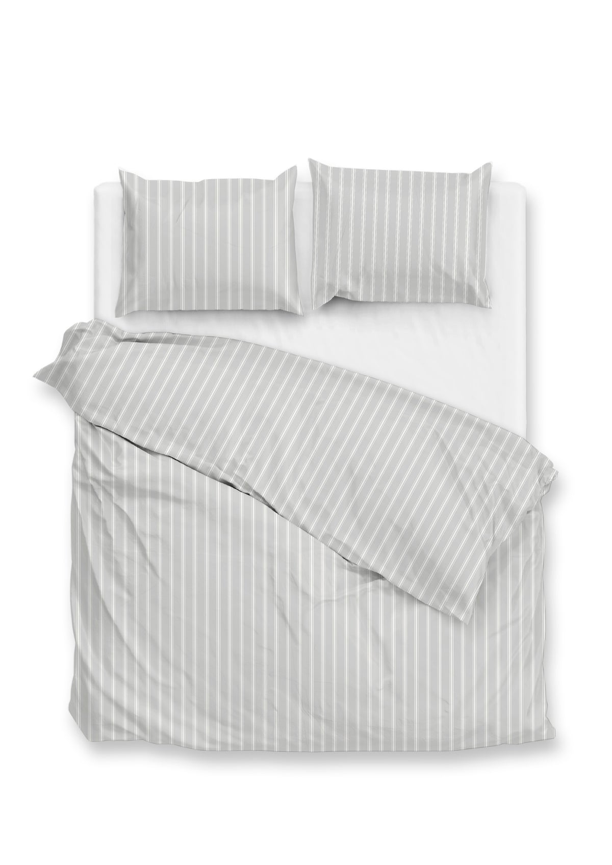 Zohome Dekbedovertrek Righe di Percalle Northern Grey - 100% Katoen-Perkal