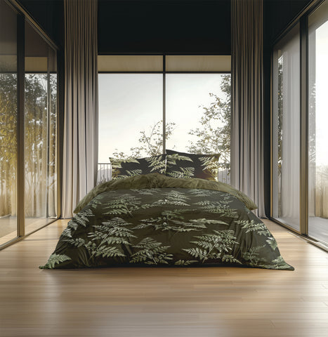 Heckettlane Dekbedovertrek Rua Forest Green - 100% Katoen-Satijn