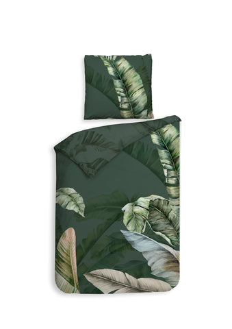 Heckettlane Dekbedovertrek Sarani Forest Green - 100% Katoen-Satijn