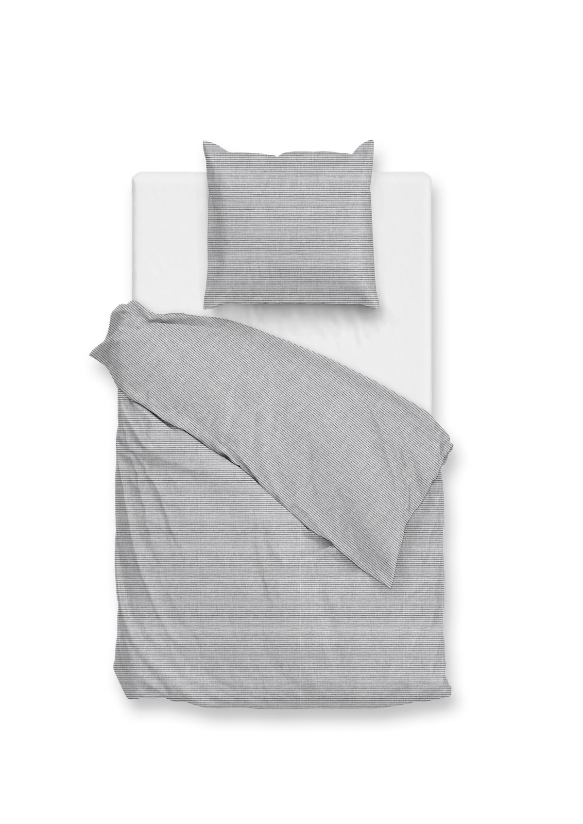 Zohome Dekbedovertrek Striscia di Lino Dove Grey - 100% Katoen