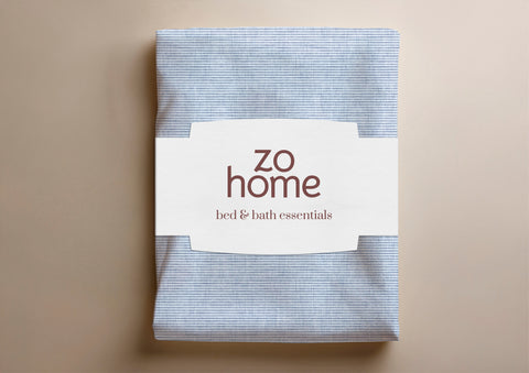 Zohome Dekbedovertrek Striscia di Lino Denim - 100% Katoen