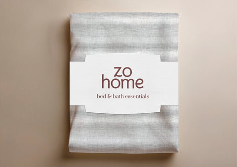 Zohome Dekbedovertrek Striscia di Lino Dove Grey - 100% Katoen