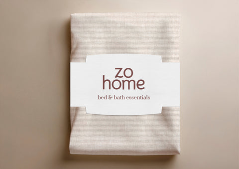 Zohome Dekbedovertrek Striscia di Lino Sandy Beige - 100% Katoen