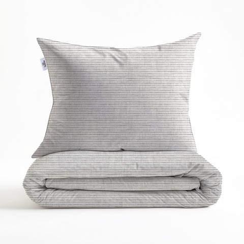 Zohome Dekbedovertrek Striscia di Lino Dove Grey - 100% Katoen