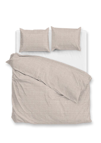 Zohome Dekbedovertrek Striscia di Lino Sandy Beige - 100% Katoen