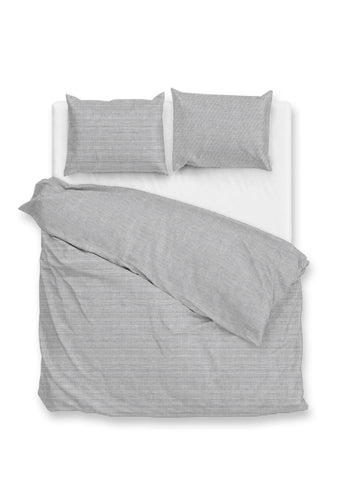 Zohome Dekbedovertrek Striscia di Lino Dove Grey - 100% Katoen