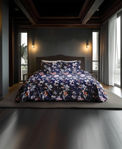 Heckettlane Dekbedovertrek Suda Charcoal Purple - 100% Katoen-Flanel