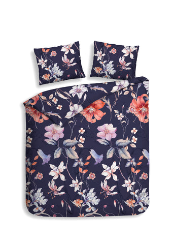 Heckettlane Dekbedovertrek Suda Charcoal Purple - 100% Katoen-Flanel