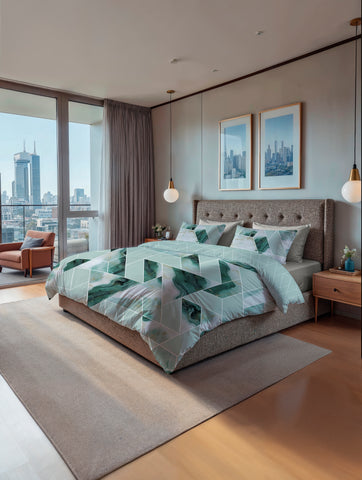 Heckettlane Dekbedovertrek Yarra Sea Green - 100% Katoen-Satijn