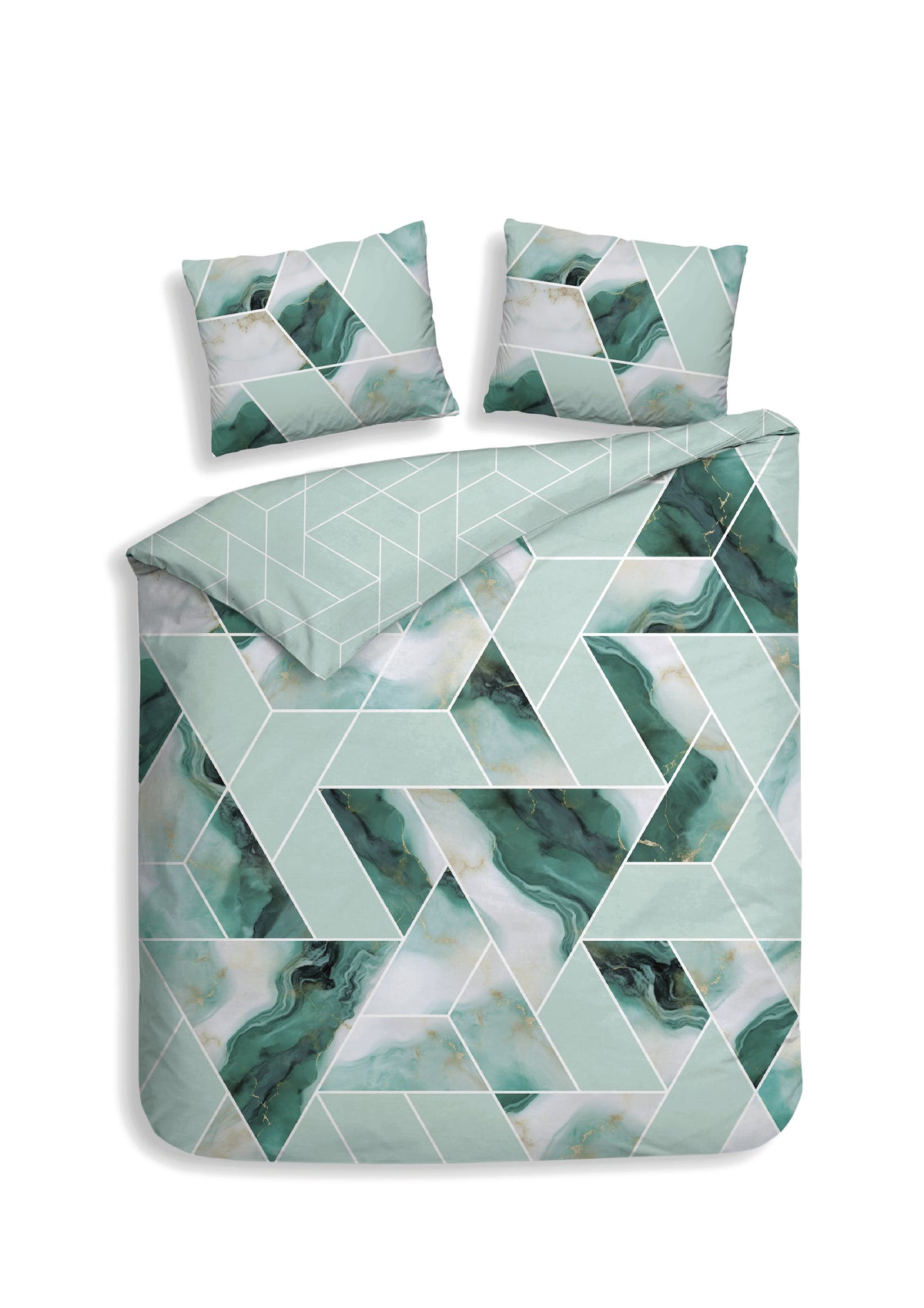 Heckettlane Dekbedovertrek Yarra Sea Green - 100% Katoen-Satijn