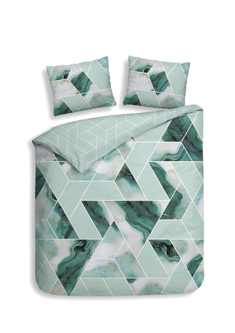 Heckettlane Dekbedovertrek Yarra Sea Green - 100% Katoen-Satijn