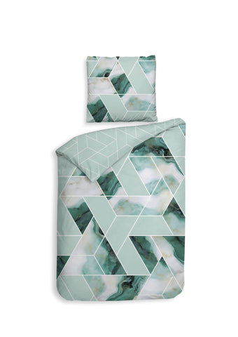 Heckettlane Dekbedovertrek Yarra Sea Green - 100% Katoen-Satijn