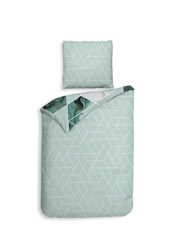 Heckettlane Dekbedovertrek Yarra Sea Green - 100% Katoen-Satijn