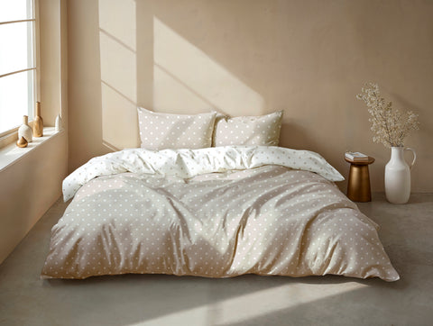 Zohome Dekbedovertrek Punta di Cotone Warm Sand - 100% Katoen