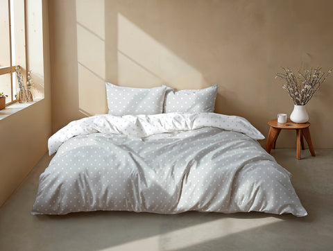 Zohome Dekbedovertrek Punta di Cotone Stone Grey - 100% Katoen