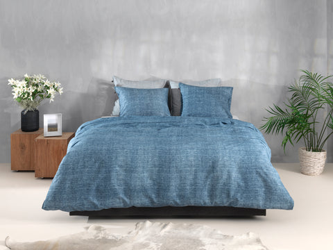 Zohome Dekbedovertrek Lino Urban Blue - 100% Katoen
