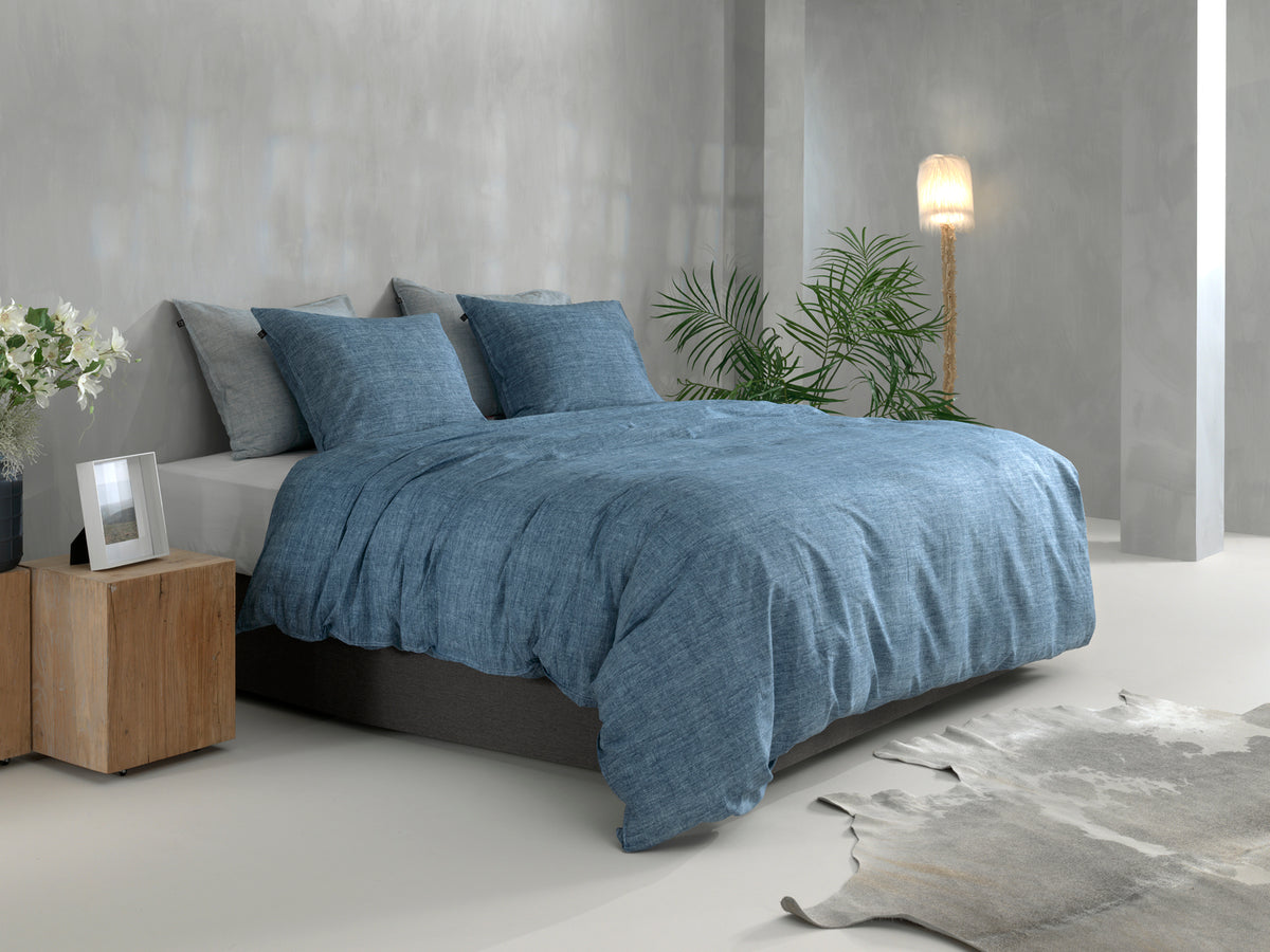 Zohome Dekbedovertrek Lino Urban Blue - 100% Katoen