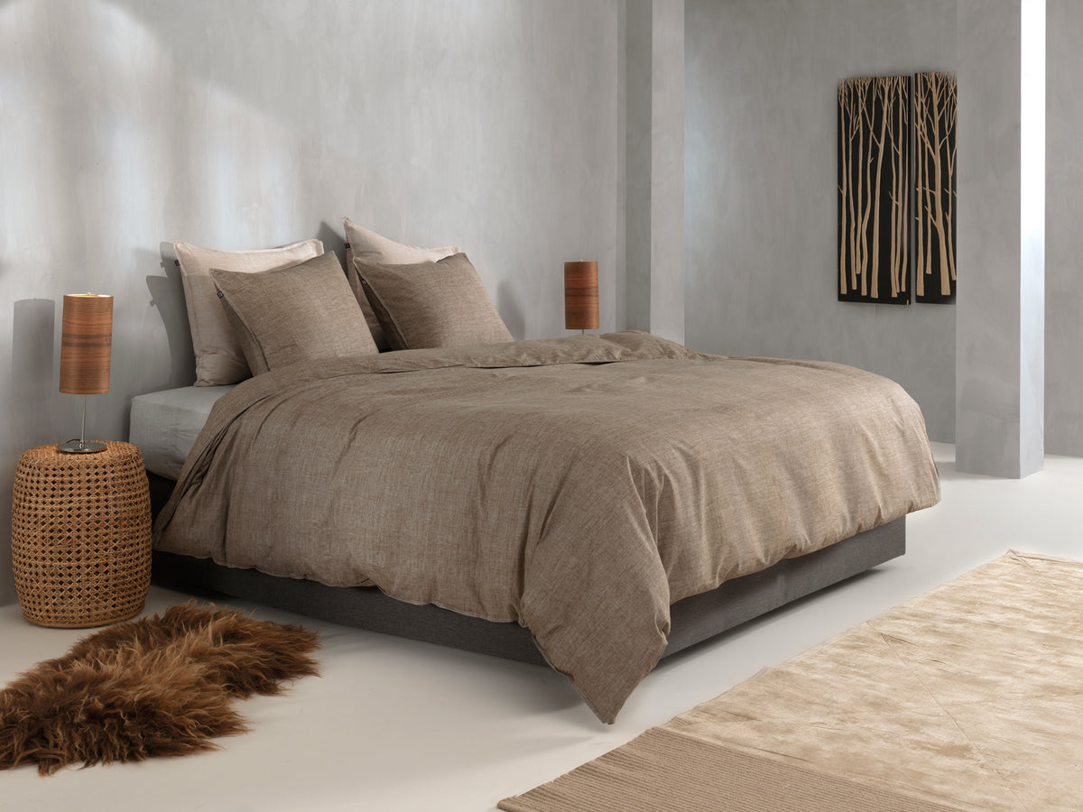 Zohome Dekbedovertrek Lino Palm Taupe - 100% Katoen