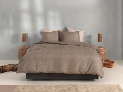 Zohome Dekbedovertrek Lino Palm Taupe - 100% Katoen