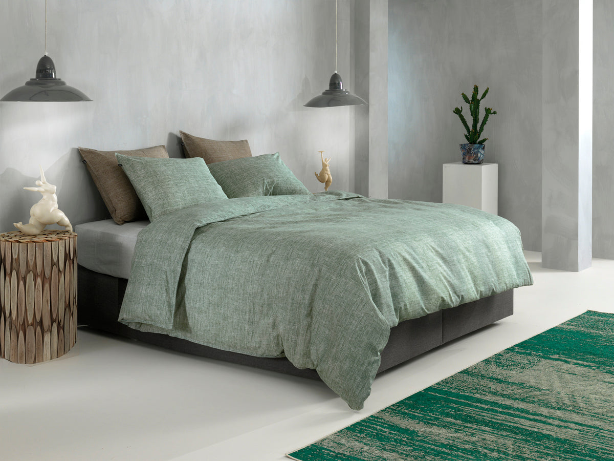 Zohome Dekbedovertrek Lino Moss Green - 100% Katoen