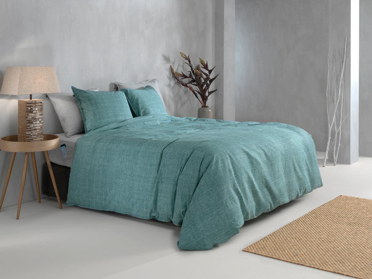 Zohome Dekbedovertrek Lino Emerald Green - 100% Katoen
