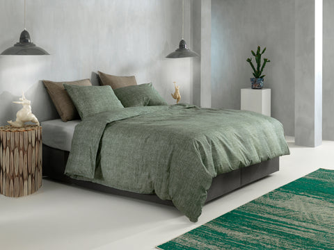 Zohome Dekbedovertrek Lino Army Green - 100% Katoen