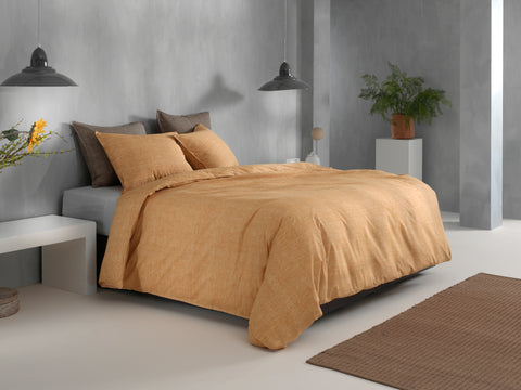Zohome Dekbedovertrek Lino Ochre Yellow - 100% Katoen