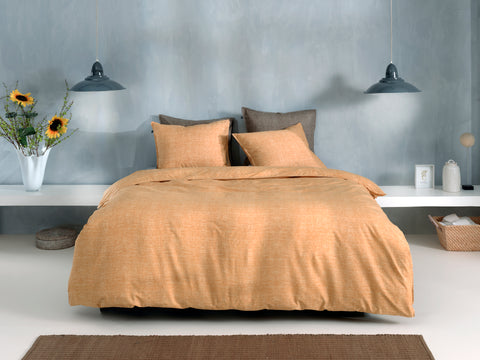Zohome Dekbedovertrek Lino Ochre Yellow - 100% Katoen