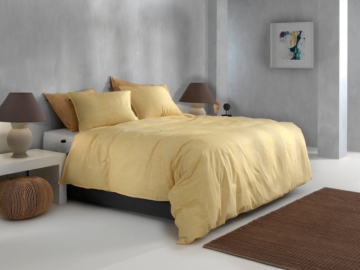 Zohome Dekbedovertrek Lino Aspen Yellow - 100% Katoen
