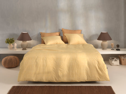 Zohome Dekbedovertrek Lino Aspen Yellow - 100% Katoen