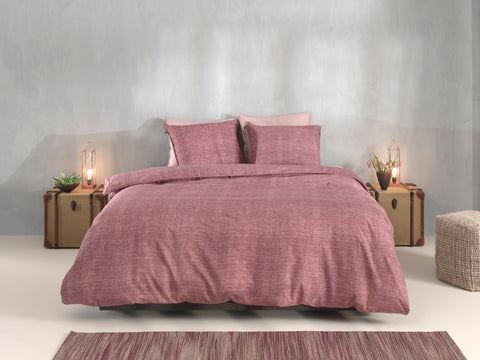 Zohome Dekbedovertrek Lino Wine Red - 100% Katoen