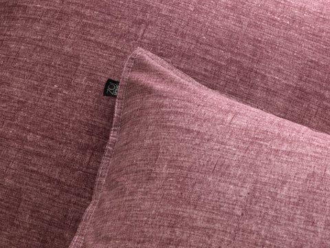 Zohome Dekbedovertrek Lino Wine Red - 100% Katoen