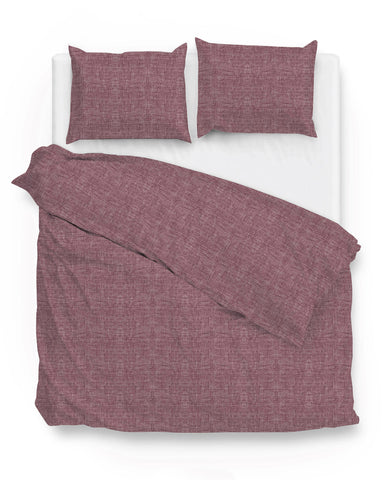 Zohome Dekbedovertrek Lino Wine Red - 100% Katoen