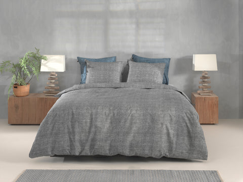 Zohome Dekbedovertrek Lino Dark Grey - 100% Katoen