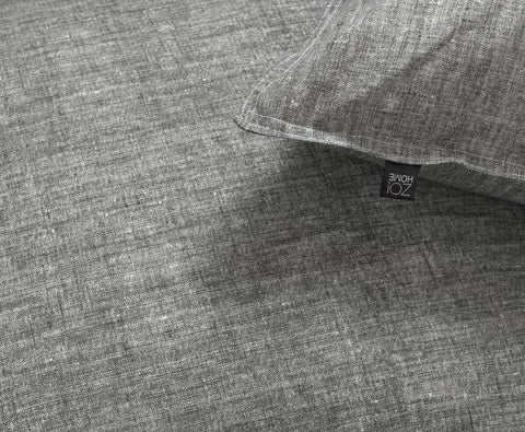 Zohome Dekbedovertrek Lino Dark Grey - 100% Katoen