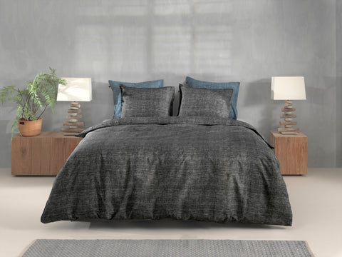 Zohome Dekbedovertrek Lino Midnight Black - 100% Katoen