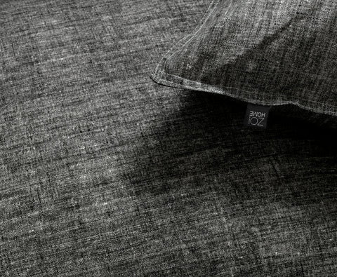 Zohome Dekbedovertrek Lino Midnight Black - 100% Katoen