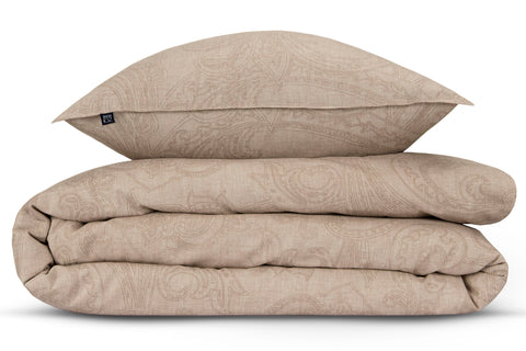 Zohome Dekbedovertrek Paisley di Lino Sandy Beige - 100% Katoen