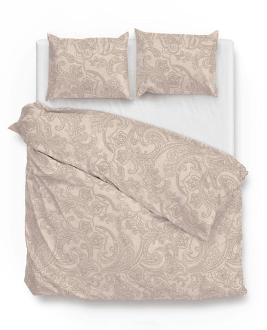 Zohome Dekbedovertrek Paisley di Lino Sandy Beige - 100% Katoen