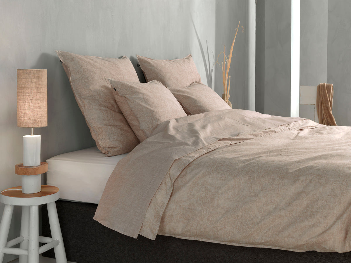 Zohome Dekbedovertrek Paisley di Lino Sandy Beige - 100% Katoen