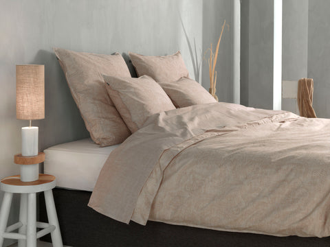 Zohome Dekbedovertrek Paisley di Lino Sandy Beige - 100% Katoen