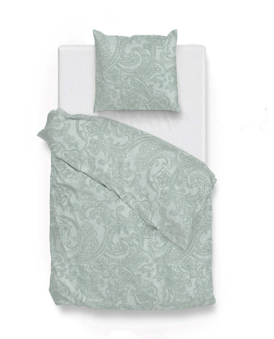 Zohome Dekbedovertrek Paisley di Lino Mint Green - 100% Katoen