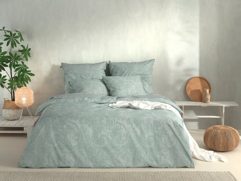 Zohome Dekbedovertrek Paisley di Lino Mint Green - 100% Katoen