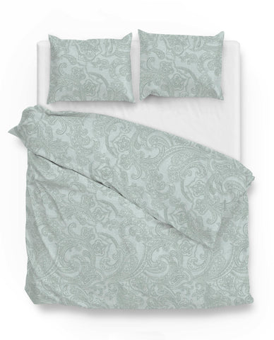 Zohome Dekbedovertrek Paisley di Lino Mint Green - 100% Katoen