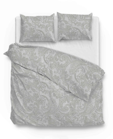 Zohome Dekbedovertrek Paisley di Lino Dove Grey - 100% Katoen