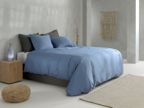 Zohome Dekbedovertrek Satinado Riviera Blue - 100% Katoen-Satijn