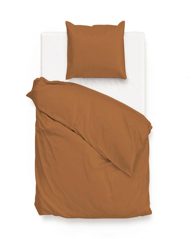 Zohome Dekbedovertrek Satinado Cognac Brown - 100% Katoen-Satijn